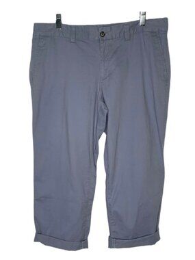 EDDIE BAUER “Baltic” Blue Mid-Rise Crop-Length Chino Pants NWT Size 14